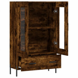 Berkfield Modern Highboard Smoked Oak 69.5X31X115 Cm Engineered Wood - thumbnail 5