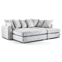 Chiswick Right Hand Corner Sofa + Free Footstool Silver (Scatter Back) - thumbnail 4