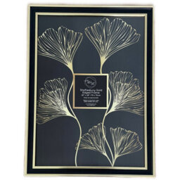 Deenz Rectangle Shaftesbury A4 Wall Mount Photo Frame Black Gold Accent Edge Border Glass Home Office Deco Hangingstanding 29X21Cm - thumbnail 1
