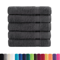 Berkfield Premium Bath Towels Solund 25Pcs Anthracite 100X150Cm 600Gsm - thumbnail 2
