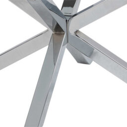 Wyld Haus Perth Round Coffee Table Clear Tempered Glass Top With Chrome Cross Base 820 mm - thumbnail 7