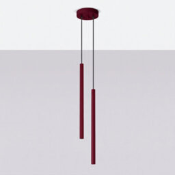 Sollux Lighting Pastelo Steel Burgundy 2 Lights Modern Pendant Lamps - thumbnail 2