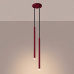 Sollux Lighting Pastelo Steel Burgundy 2 Lights Modern Pendant Lamps - thumbnail 3