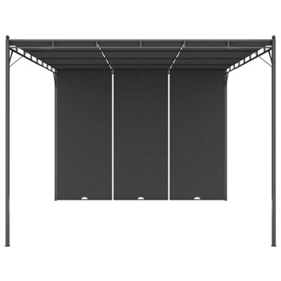 Berkfield Durable Garden Gazebo With Side Curtain 4X3X2.25 M Anthracite - image 1