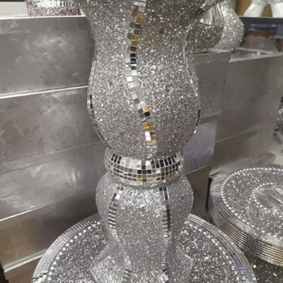 Biznest Glittered Venetian Mirrored Dual Shape Vase