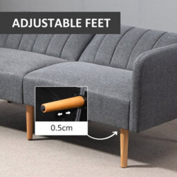 Wyld Haus Nile Linen Grey 3-Seater Click-Clack Sofa Bed With Adjustable Split Backrest - thumbnail 7