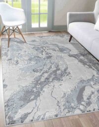 Picasso Modern Waterflow Abstract Area Rugs Silver 160X230 Cm - thumbnail 4