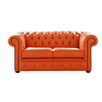 Chesterfield 2 Seater Shelly Flamenco Leather Sofa Settee Bespoke In Classic Style - image 1