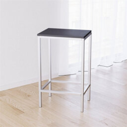 Black Breakfast Bar Table Set 3-Piece Table Barstool Set Dining Kitchen Cafe - thumbnail 4
