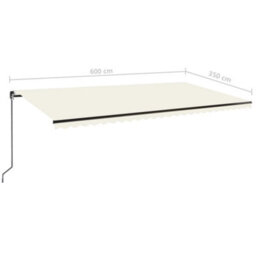 Berkfield Manual Retractable Awning 600X350 Cm Cream - thumbnail 7