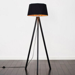 Valuelights Barbro Black Tripod Floor Lamp With Black/copper Shade - thumbnail 3