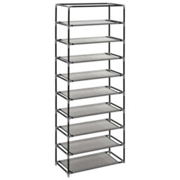 Walplus Shoe Cabinet With Cover Grey 57X29X162 Cm Fabric - thumbnail 9