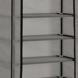 Walplus Shoe Cabinet With Cover Grey 57X29X162 Cm Fabric - thumbnail 7