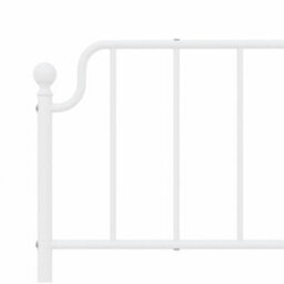 Berkfield Metal Bed Frame Without Mattress With Headboard White 160X200Cm - thumbnail 8