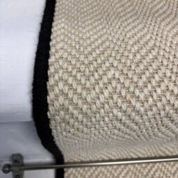 RainbowHome Herringbone Chalk Beige Wool Stair Runner With 100% Pure Wool Edge Sample - thumbnail 3