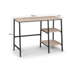 Oakham Signature Camden Desk In Black And Sonoma Oak - thumbnail 8