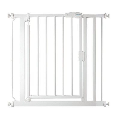 Safetots Pressure Fit Self Closing Stair Gate, 82.2Cm - 89.2Cm, White, Auto Closing Baby Gate, Safety Barrier - image 1