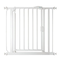 Safetots Pressure Fit Self Closing Stair Gate, 82.2Cm - 89.2Cm, White, Auto Closing Baby Gate, Safety Barrier - thumbnail 1