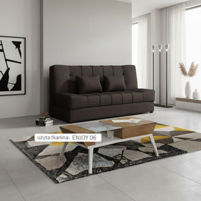 Sonia Sofa Bed With Storage Springs And Foam Stylish Living Room Or Guest Room Sofa With Cushions Dark Brown - image 1
