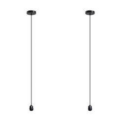 2 Pack Ip65 Black Pendant Lights E27, Adjustable 195Cm Cable Metal Ceiling Fittings For Indoor Outdoor Use - thumbnail 8