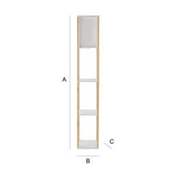 Valuelights Struttura Oak Shelving Unit Floor Lamp With Fabric Shade - thumbnail 8
