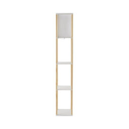 Valuelights Struttura Oak Shelving Unit Floor Lamp With Fabric Shade - thumbnail 7