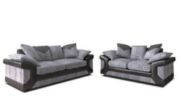 Lush 3+2 Fabric Grey Jumbo Corduroy Sofa Set - Foam Seats - Wooden Feet - 3 Seater - 2 Seater - thumbnail 2