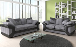 Lush 3+2 Fabric Grey Jumbo Corduroy Sofa Set - Foam Seats - Wooden Feet - 3 Seater - 2 Seater - thumbnail 1