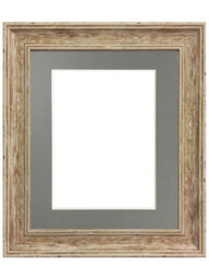 Frames By Post Scandi Distressed Wood Frame With Dark Grey Mount For Image Size 9 X 6 - thumbnail 1