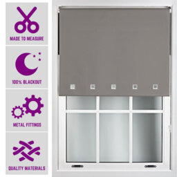 Furnished Made To Measure Blackout Roller Blinds With Square Eyelets And Metal Fittings - Dark Grey (W)90Cm (L)165Cm