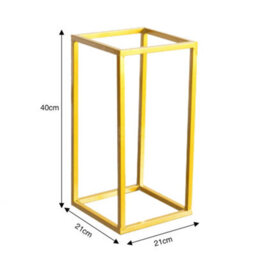 Living And Home Gold Metal Rectangular Flower Stand Pedestal Wedding Party Ornament 210 mm (W) X 400 mm (H) - thumbnail 6