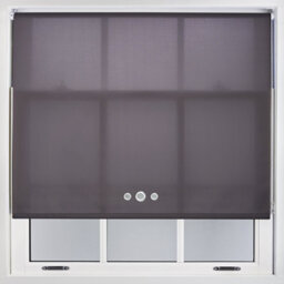 Furnished Roller Blind With Triple Chrome Round Eyelet And Metal Fittings - Dark Grey Daylight Shade (W)210Cm X (L)165Cm