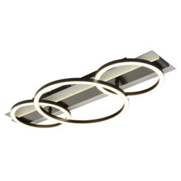 Luminosa Lighting Luminosa Norberto Tripple Ring Semi Flush Ceiling Light Matt Black Led 4000K