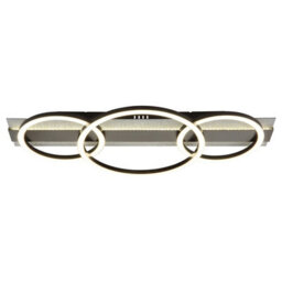 Luminosa Lighting Luminosa Norberto Tripple Ring Semi Flush Ceiling Light Matt Black Led 4000K - thumbnail 4