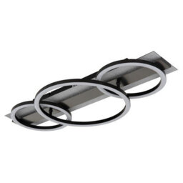 Luminosa Lighting Luminosa Norberto Tripple Ring Semi Flush Ceiling Light Matt Black Led 4000K - thumbnail 3