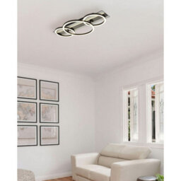 Luminosa Lighting Luminosa Norberto Tripple Ring Semi Flush Ceiling Light Matt Black Led 4000K - thumbnail 2