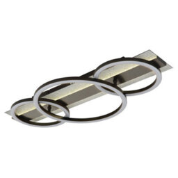 Luminosa Lighting Luminosa Norberto Tripple Ring Semi Flush Ceiling Light Matt Black Led 4000K - thumbnail 6