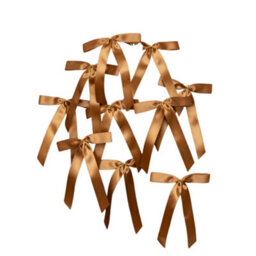 Melody Maison Set Of 10 Chocolate Brown Satin Christmas Bow Decorations - thumbnail 5