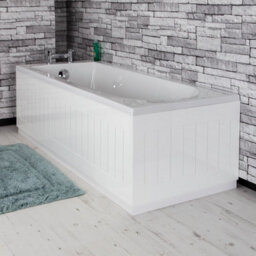 Affine Bathroom 700mm End Bath Panel White Mdf Tongue & Groove Design Modern Plinth - thumbnail 3