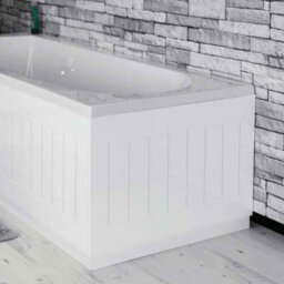 Affine Bathroom 700mm End Bath Panel White Mdf Tongue & Groove Design Modern Plinth - thumbnail 2