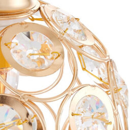 Komore Gloss Gold Iron & Crystal Semicircular Ceiling Light - thumbnail 7