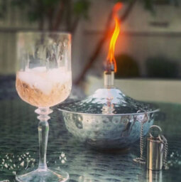 Silver Outdoor Oil Lamp - Garden Fire Bowl - Citronella Lamp - Patio Lighting Garden Lantern - Garden Lighting - thumbnail 4