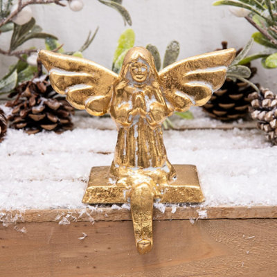 Annibells Gold Metal Angel Christmas Stocking Hook Hanger - image 1