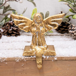 Annibells Gold Metal Angel Christmas Stocking Hook Hanger - thumbnail 1
