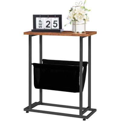 Slim Narrow Side End Bedside Table Small Metal Frame - image 1