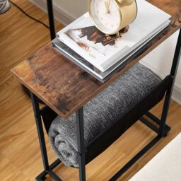 Slim Narrow Side End Bedside Table Small Metal Frame - thumbnail 4