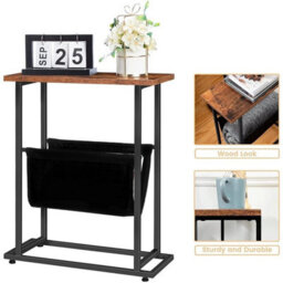 Slim Narrow Side End Bedside Table Small Metal Frame - thumbnail 5