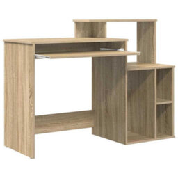 Berkfield Desk With Storage Sonoma Oak 120.5X44X88.5 Cm Engineered Wood - thumbnail 4