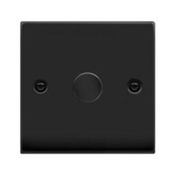 Matt Black 1 Gang 2 Way Led 100W Trailing Edge Dimmer Light Switch - Se Home