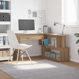 Walplus Corner Desk Artisan Oak 200.5X50X76 Cm Engineered Wood - thumbnail 1